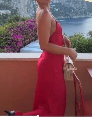 Vestido Zara Satén Rojo