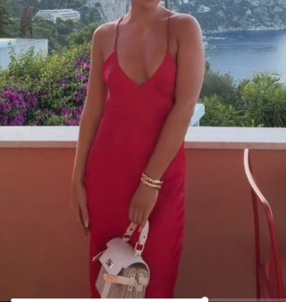 Vestido Zara Satén Rojo