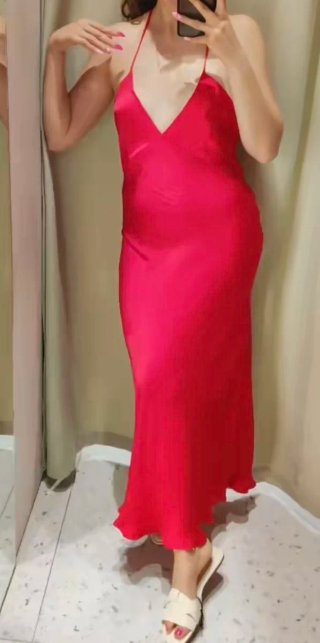 Vestido Zara Satén Rojo