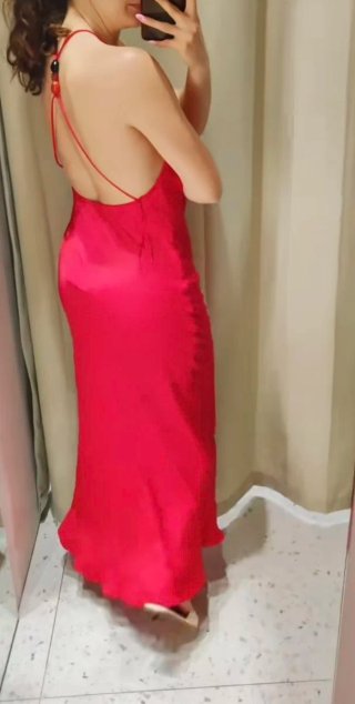 Vestido Zara Satén Rojo