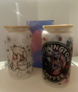 Vasos personalizados con tapa de bambú