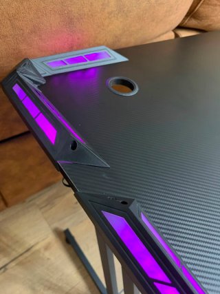 Mesa Gamer Negra con Luces LED