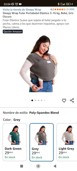 Fular Portabebé Elástico Sleepy Wrap Gris