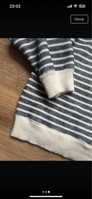 Sudadera Zara rayas gris y blanco