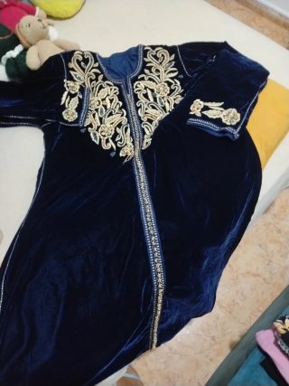 Kaftán Moruno Azul y Dorado
