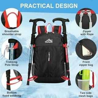 Mochila Senderismo 40L Ultraligera Negra/Roja