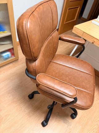 Silla Oficina Vintage Marrón Polipiel