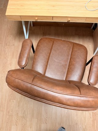 Silla Oficina Vintage Marrón Polipiel