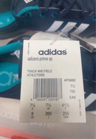 Adidas Adizero Prime clavos talla 41.5 NUEVAS