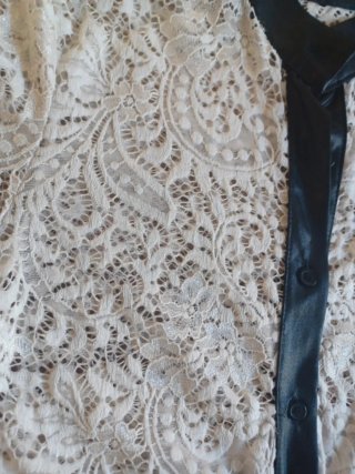 Vestido blanco y negro encaje Talla S