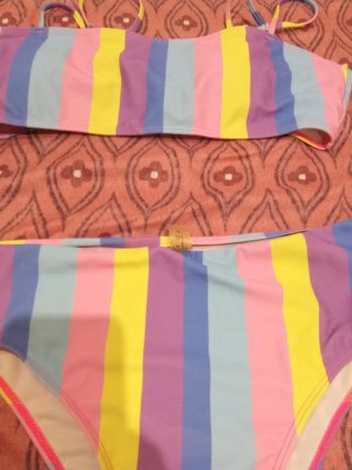 Bikini rayas multicolor talla XL