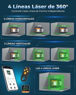 NUEVO! Nivel Láser Verde 4x360