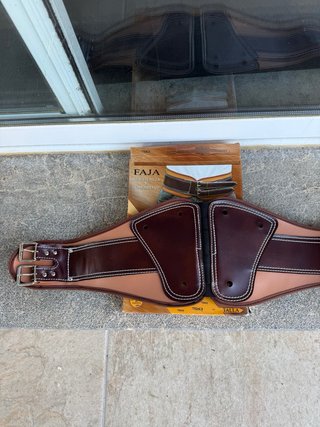 Faja de trabajo de cuero con doble hebilla