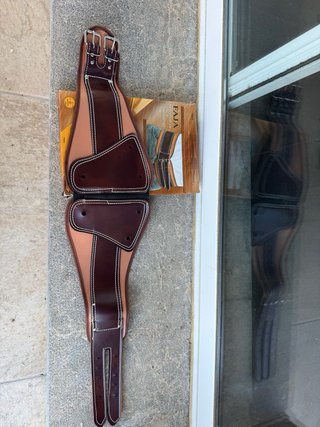 Faja de trabajo de cuero con doble hebilla