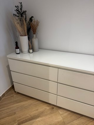 Cómoda Malm Ikea Blanco con cristal templado