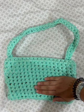 Bolso crochet turquesa