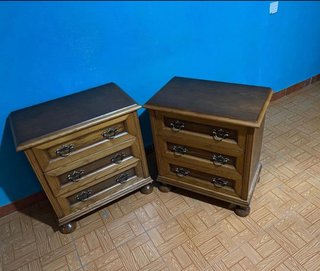 Mesitas de Noche Madera y Mármol