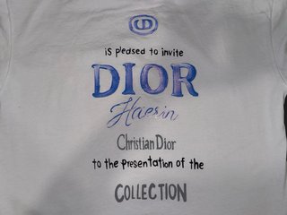 Camiseta Dior Blanca Estampado Azul