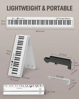 Piano Digital 88 Teclas Plegable