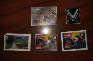 Lote de 5 sellos usados