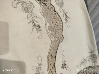 Copriletto Lino e Pizzo Cantù Antico