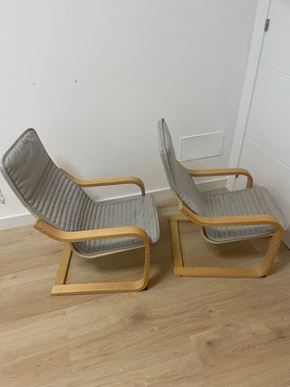 2 Sillón/hamaca infantil de madera y tela