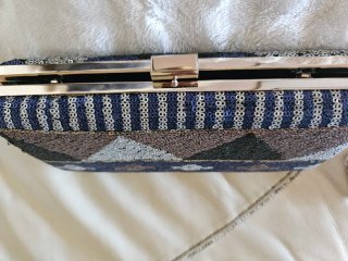 Bolso de fiesta lentejuelas azul y dorado