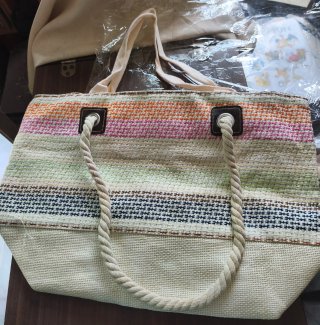 Bolso de playa tejido multicolor