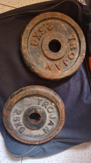 2 discos de pesa Trojan 2.5 kg