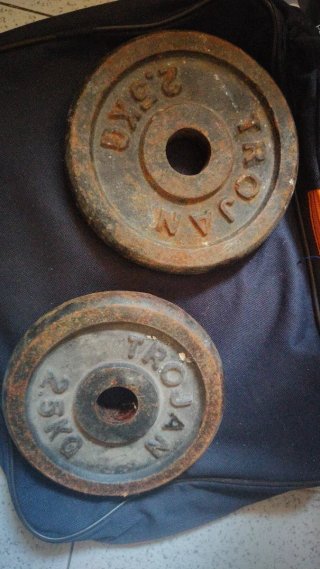2 discos de pesa Trojan 2.5 kg
