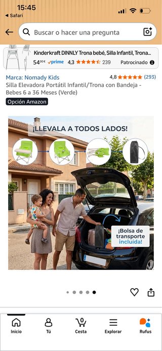 Silla elevadora / trona de viaje Nomady Kids