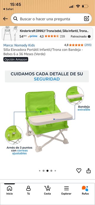Silla elevadora / trona de viaje Nomady Kids