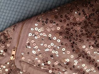 Falda Beige Lentejuelas Talla S