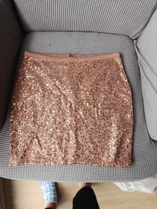 Falda Beige Lentejuelas Talla S