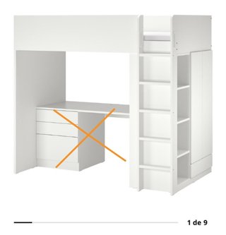 Cama alta IKEA SMASTAD 90x200