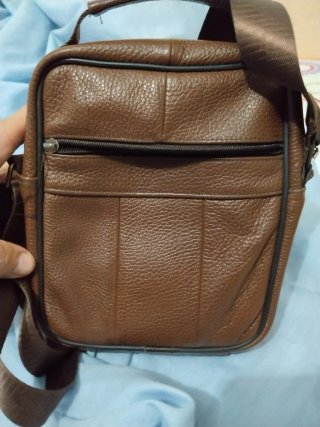 Bolso bandolera hombre piel marrón