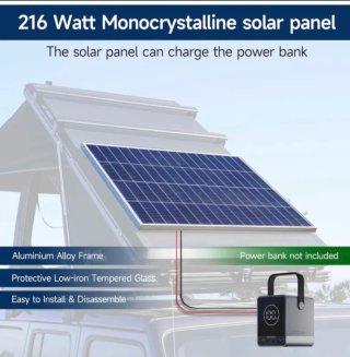 Tienda de techo con panel solar