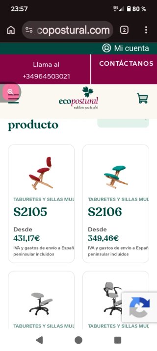 Silla ergonómica Ecopostural como nueva