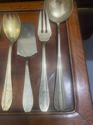 Cubiertos de servir vintage metal