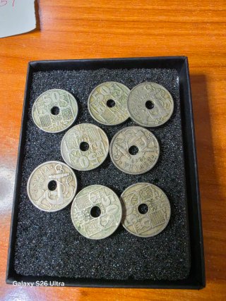 8 Monedas 50 Céntimos Franco 1949 Estrella 54