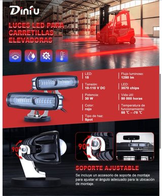 NUEVO! 2 Luces LED para Carretilla Elevadora