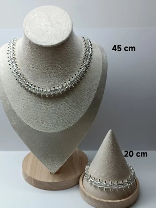 Conjunto Collar y Pulsera Plata Eslabón Grueso