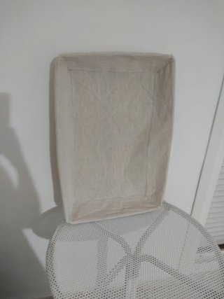Cesta grande mimbre y tela
