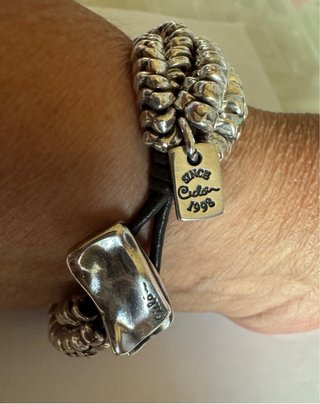 Bracciale Ciclon Unisex Pelle e Argento