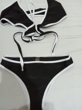 Bikini negro y blanco talla M