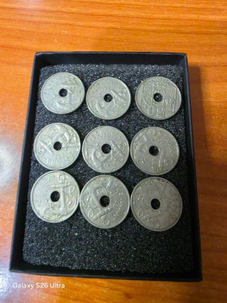 9 Monedas 50 Céntimos Franco 1963 Estrella 63