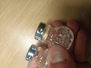 Salero y pimentero de cristal antiguos