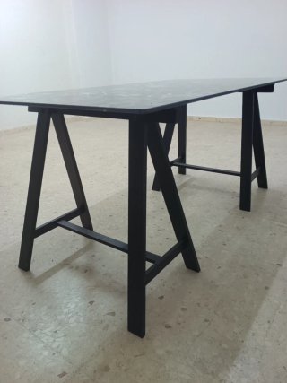 Mesa moderna cristal diseño floral