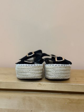 Sandalias de plataforma negras para mujer
