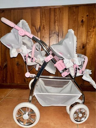 Carrito gemelar para muñecas +REGALO